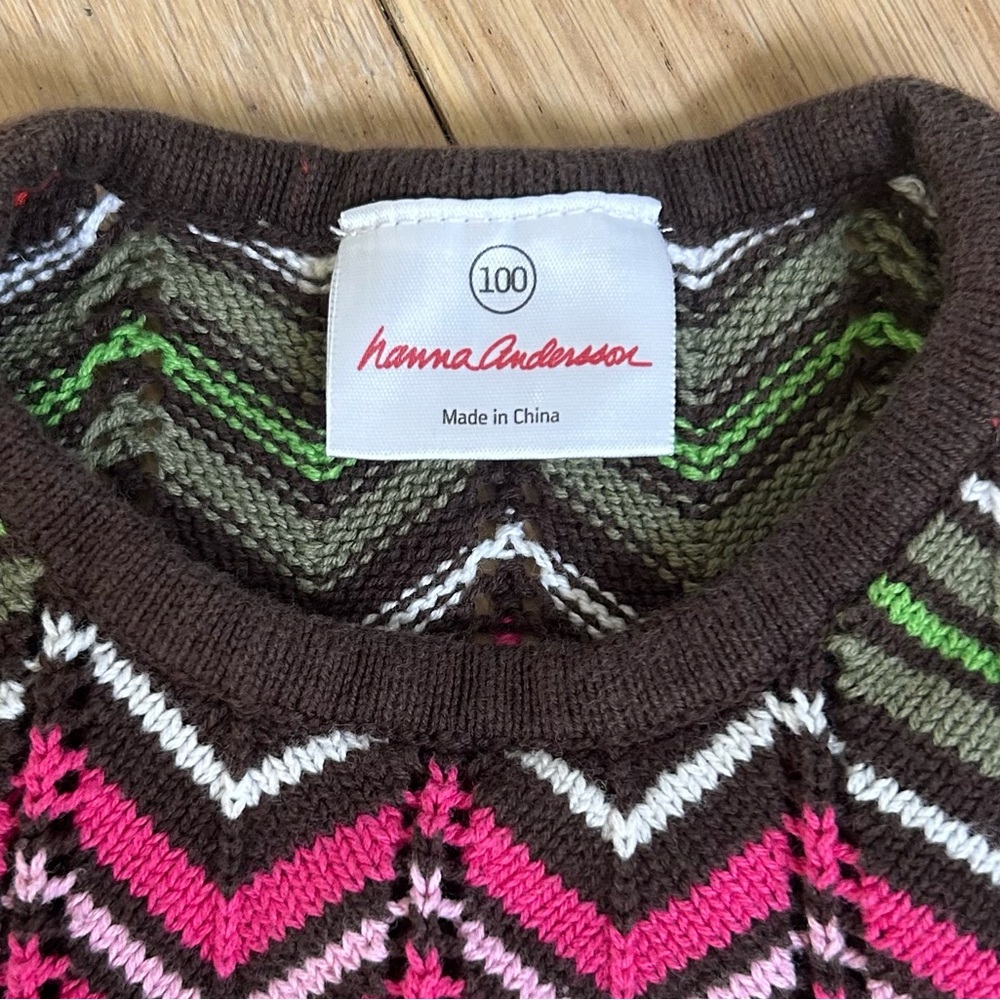 Hanna Andersson Multicolor Chevron Knit‎ dress 3t - Picture 2 of 3